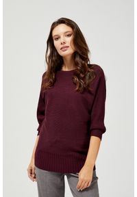 MOODO - Prążkowany sweter oversize. Materiał: prążkowany. Długość rękawa: długi rękaw. Długość: długie. Wzór: gładki