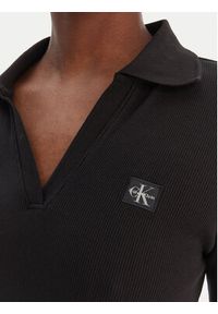 Calvin Klein Jeans Sukienka dzianinowa LV047E202G Czarny Slim Fit. Kolor: czarny. Materiał: bawełna #3