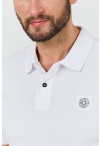 Guess - GUESS Białe męskie polo Washed, Rozmiar XL. Typ kołnierza: polo. Kolor: biały #2