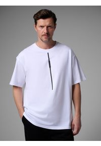 4f - 4F T-shirt loose z nadrukiem męski 4F x Robert Lewandowski - biały S. Okazja: na co dzień. Kolor: biały. Materiał: bawełna, materiał. Wzór: nadruk. Styl: casual, sportowy #2