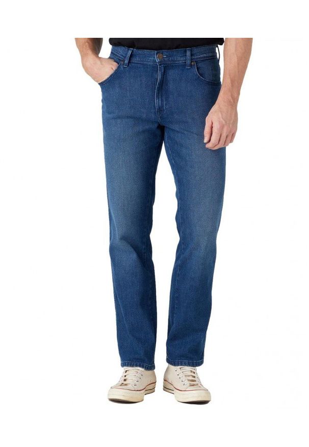 Wrangler - WRANGLER TEXAS MĘSKIE SPODNIE JEANSOWE JEANSY DZWONY LEON BLUE W121AG42B 112329006
