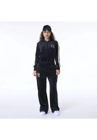 New Era - Damskie spodnie dresowe z weluru New York Yankees. Kolor: czarny. Materiał: welur, dresówka. Długość: długie #1