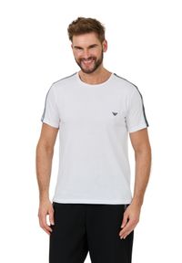 Emporio Armani - EMPORIO ARMANI Biały męski t-shirt bande logo, Rozmiar XL. Kolor: biały #3