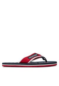 TOMMY HILFIGER - Tommy Hilfiger Japonki Patch Hilfiger Beach Sandal FM0FM05024 Czerwony. Kolor: czerwony. Materiał: materiał #4