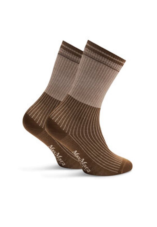 Max Mara Leisure Skarpety długie Gabarra 2426556018 Beżowy. Kolor: beżowy. Materiał: bawełna, materiał