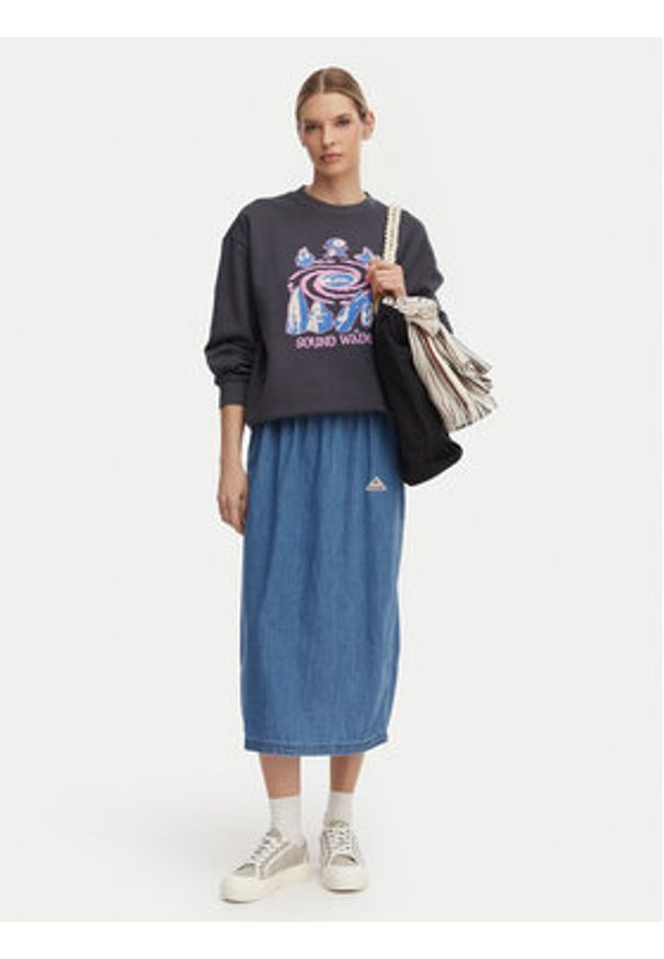 Quiksilver Spódnica jeansowa Yukon EQWWK03028 Granatowy Regular Fit. Kolor: niebieski. Materiał: bawełna