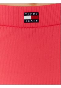 Tommy Jeans Spódnica mini Badge DW0DW15389 Różowy Slim Fit. Kolor: różowy. Materiał: syntetyk