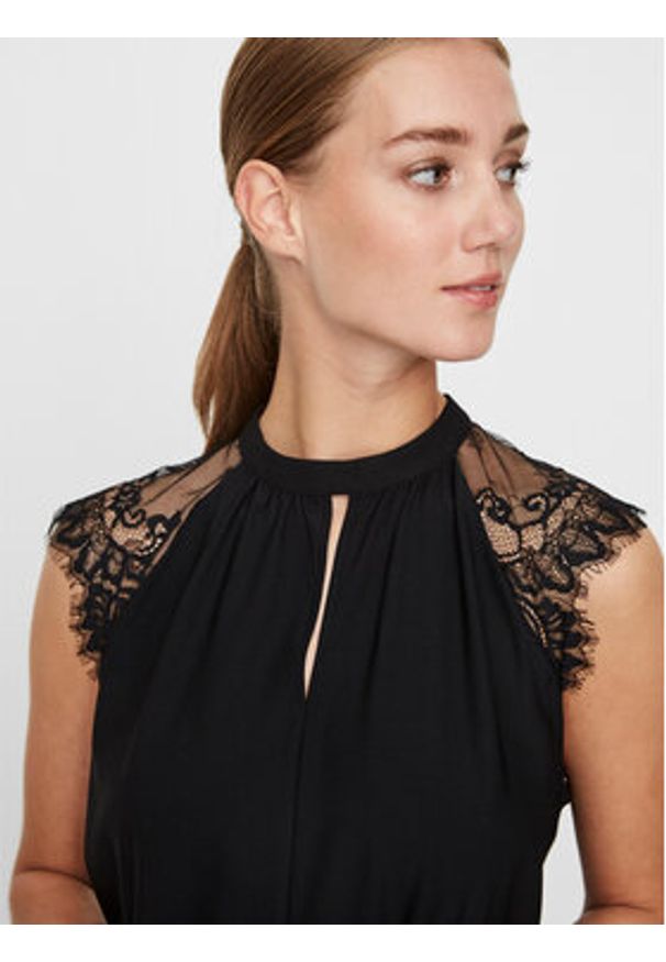 Vero Moda Bluzka Milla 10226072 Czarny Regular Fit. Kolor: czarny. Materiał: syntetyk
