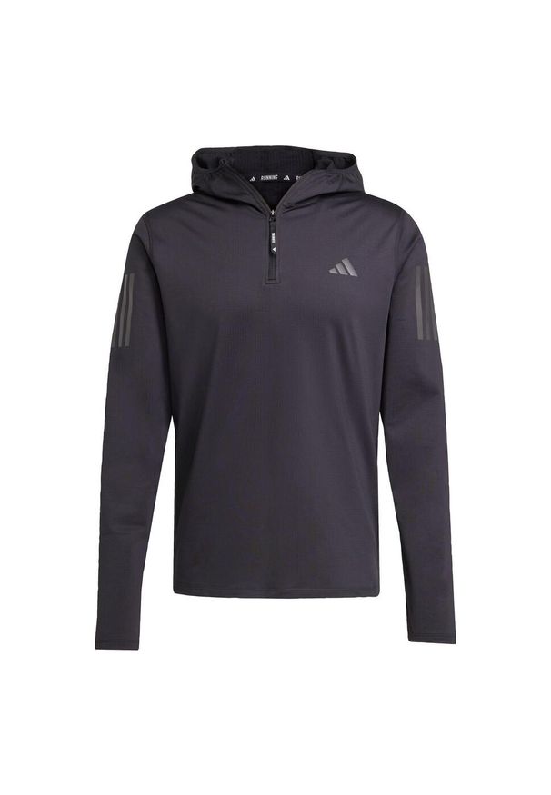 Adidas - Bluza z kapturem Own The Run Winterized Hooded Half-Zip. Typ kołnierza: kaptur. Kolor: czarny. Technologia: ClimaWarm (Adidas). Sport: bieganie