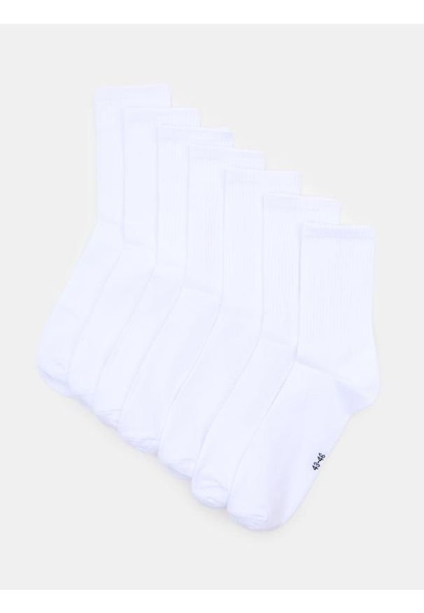 Sinsay - Długie skarpetki OEKO-TEX 7 pack - biały. Kolor: biały