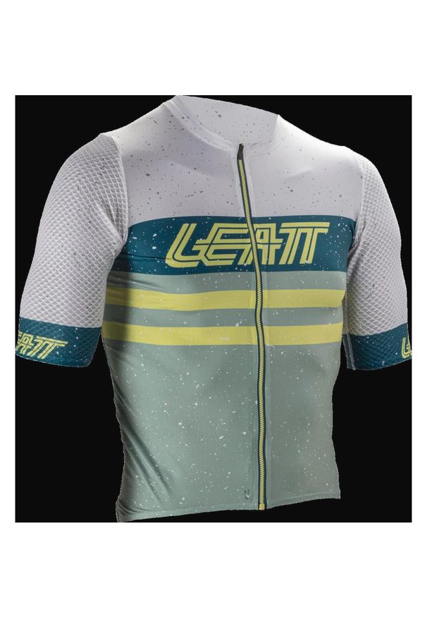 LEATT - Koszulka rowerowa męska Leatt Jersey MTB Endurance 6.0. Kolor: zielony, wielokolorowy, niebieski. Materiał: jersey