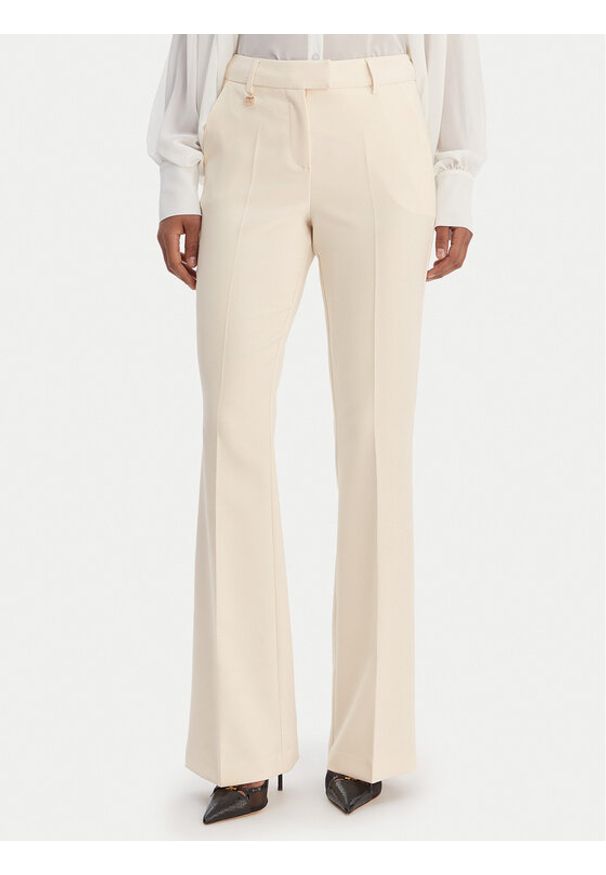 Fracomina Spodnie materiałowe FR26SVA004W42901 Écru Regular Fit. Materiał: syntetyk