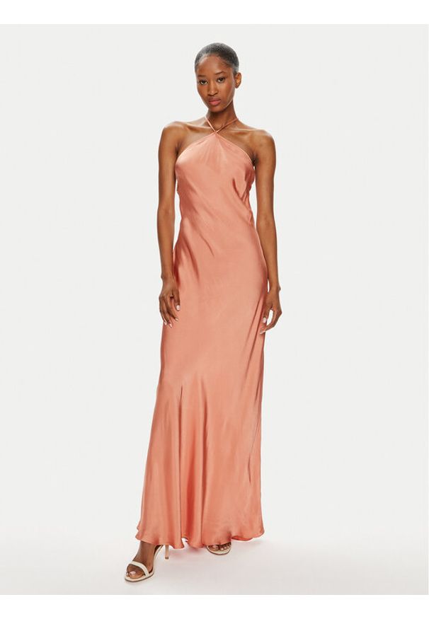 TwinSet - TWINSET Sukienka wieczorowa 241TT2161 Pomarańczowy Slim Fit. Kolor: pomarańczowy. Materiał: wiskoza. Styl: wizytowy