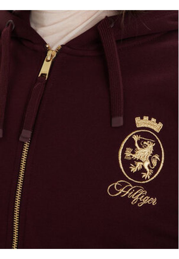 TOMMY HILFIGER - Tommy Hilfiger Bluza WW0WW46126 Bordowy Regular Fit. Kolor: czerwony. Materiał: bawełna
