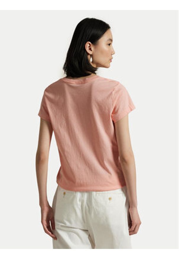 Polo Ralph Lauren T-Shirt 211902403008 Różowy Straight Fit. Typ kołnierza: polo. Kolor: różowy. Materiał: bawełna