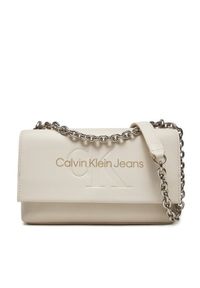 Calvin Klein Jeans Torebka Sculpted Ew Flap Wichain25 Mono K60K612221 Écru. Materiał: skórzane #1