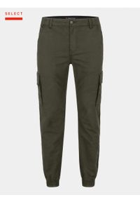 Volcano - Męskie spodnie bojówki ze ściągaczami na dole R‑ALPIN. Kolor: brązowy. Materiał: bawełna, elastan, skóra. Styl: sportowy #1