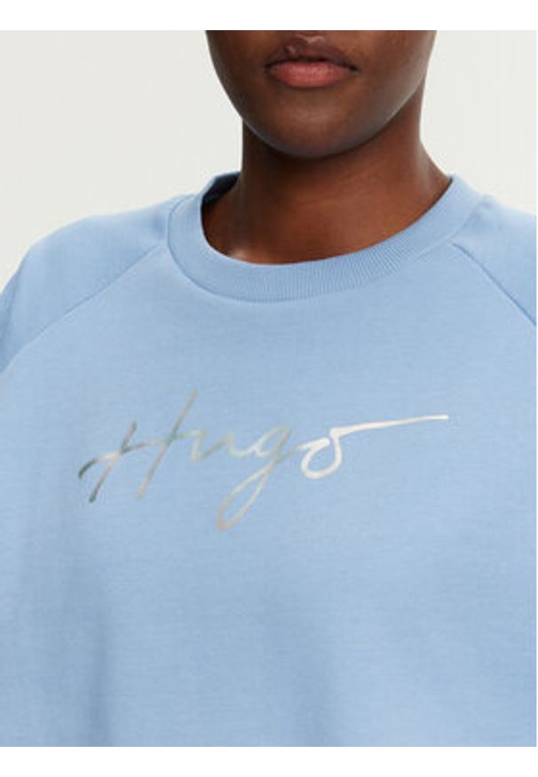 Hugo - HUGO Bluza Darace 50534271 Błękitny Relaxed Fit. Kolor: niebieski. Materiał: bawełna