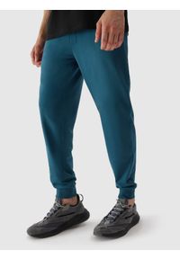 4f - Spodnie dresowe joggery męskie - morskie. Kolor: turkusowy. Materiał: dresówka #2