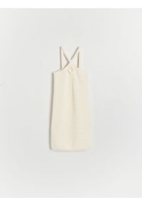 Reserved - Dzianinowa sukienka - złamana biel. Materiał: dzianina. Typ sukienki: proste