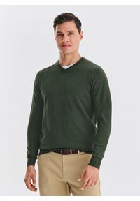 Pako Lorente - PAKO LORENTE - Wełniany sweter w kolorze zielonym. Okazja: na co dzień. Kolor: beżowy, zielony. Materiał: wełna. Sezon: jesień. Styl: casual #1