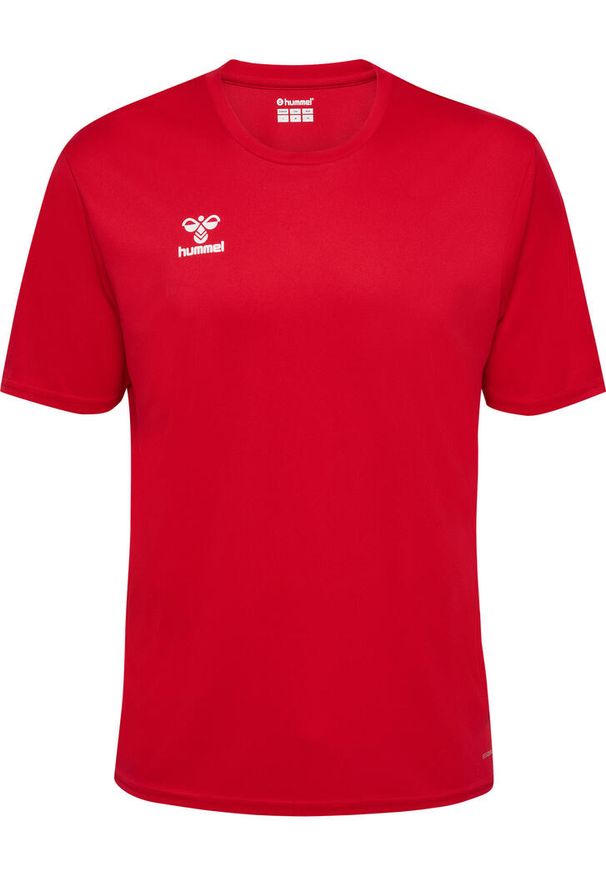 Hummel - Koszulka Poliestrowa Essential Jersey S/S. Kolor: czerwony, wielokolorowy, różowy. Materiał: jersey, poliester