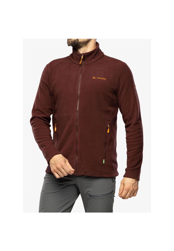 Bluza polarowa męska Vaude Rosemoor Fleece Jacket II. Kolor: brązowy. Materiał: polar. Wzór: aplikacja