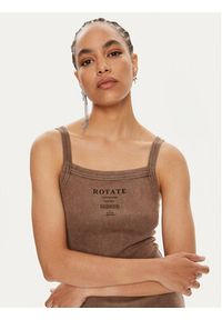 ROTATE Sukienka letnia Vigdis 1124431705 Brązowy Slim Fit. Kolor: brązowy. Materiał: bawełna. Sezon: lato #4