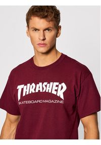 Thrasher T-Shirt Skatemag Bordowy Regular Fit. Kolor: czerwony. Materiał: bawełna