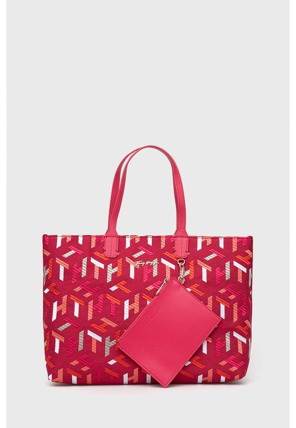 TOMMY HILFIGER - Tommy Hilfiger torebka ICONIC kolor różowy. Kolor: różowy. Rodzaj torebki: na ramię