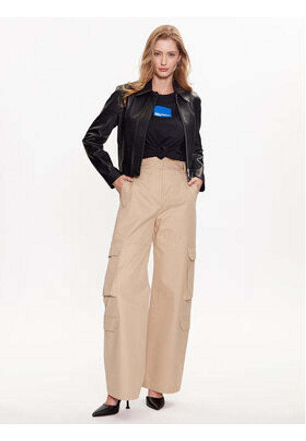 Karl Lagerfeld Jeans T-Shirt 231J1706 Czarny Regular Fit. Kolor: czarny. Materiał: bawełna
