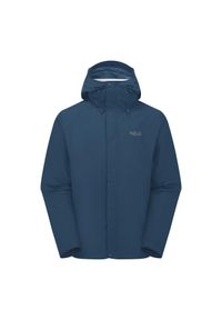 Kurtka przeciwdeszczowa męska Rab Downpour Jacket z kapturem. Typ kołnierza: kaptur. Kolor: niebieski. Sport: turystyka piesza
