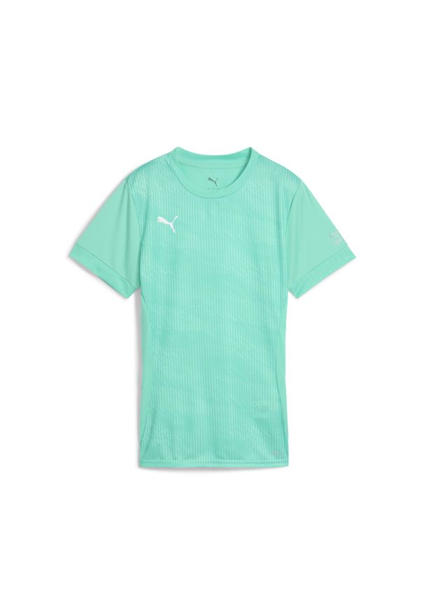 Puma - Damska koszulka Individual Padel z grafiką PUMA Aquatic White Green. Kolor: zielony, biały, wielokolorowy