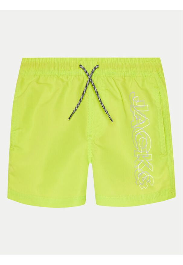 Jack&Jones Junior Szorty kąpielowe Fiji Double Logo 12256153 Zielony Regular Fit. Kolor: zielony. Materiał: syntetyk