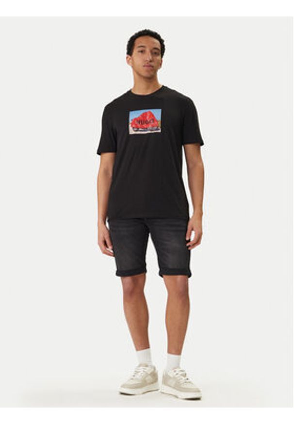 Hugo - HUGO T-Shirt Dostino 50557674 Czarny Regular Fit. Kolor: czarny. Materiał: bawełna