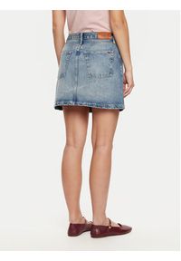 TOMMY HILFIGER - Tommy Hilfiger Spódnica jeansowa WW0WW44334 Niebieski Regular Fit. Kolor: niebieski. Materiał: bawełna #4