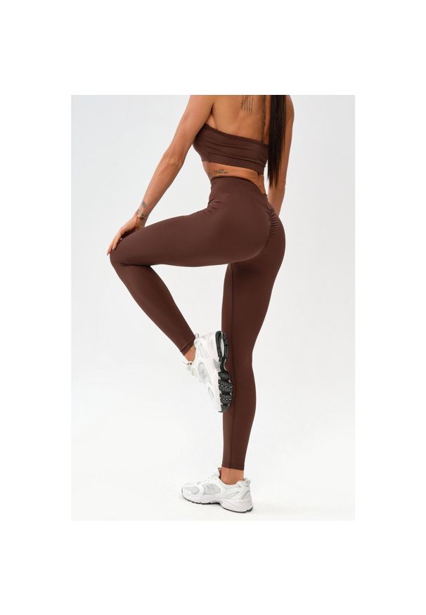ROUGH RADICAL - Damskie legginsy sportowe fitness Rough Radical Zoya Push-up. Kolor: brązowy. Sport: fitness