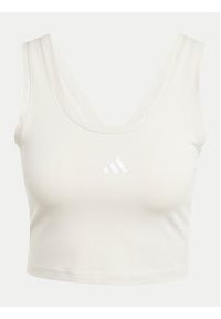 Adidas - adidas Top Essentials Small Logo JD0561 Beżowy Slim Fit. Kolor: beżowy. Materiał: bawełna #6