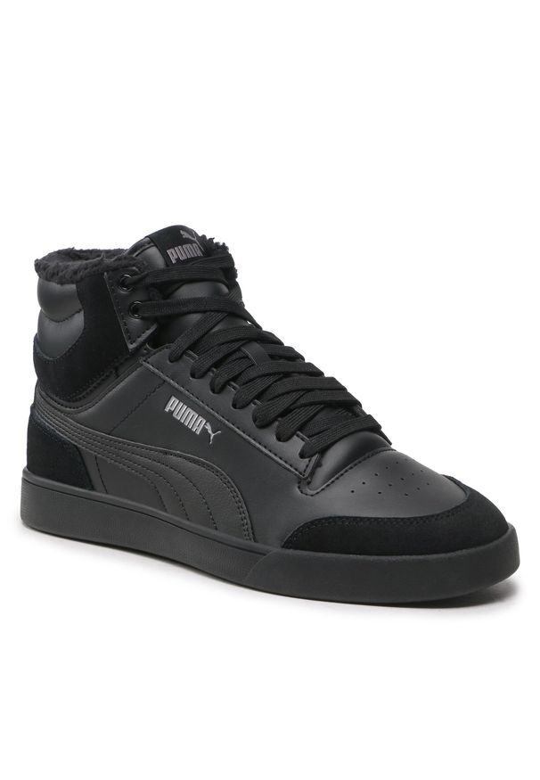 Sneakersy Puma Shuffle Mid Fur 387609 01 Black/Puma Black/Steel Gray. Kolor: czarny. Materiał: skóra
