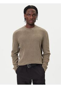 BOSS Sweter P-Horso 50549989 Brązowy Regular Fit. Kolor: brązowy. Materiał: syntetyk