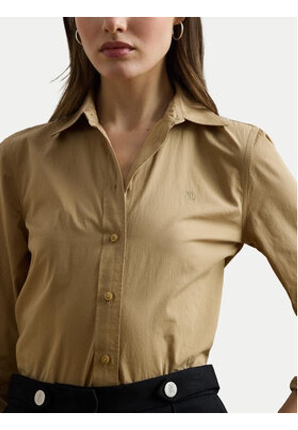 Lauren Ralph Lauren - LAUREN RALPH LAUREN Koszula 200925378002 Beżowy Relaxed Fit. Kolor: beżowy. Materiał: bawełna