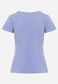 Born2be - Niebieski T-shirt Perirea. Okazja: do domu, na co dzień. Kolor: niebieski. Materiał: dzianina. Długość rękawa: krótki rękaw. Długość: krótkie. Wzór: jednolity, gładki. Styl: sportowy, casual #6