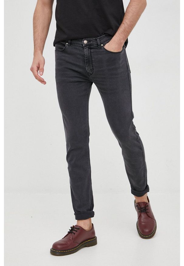 Hugo - HUGO jeansy męskie. Kolor: szary