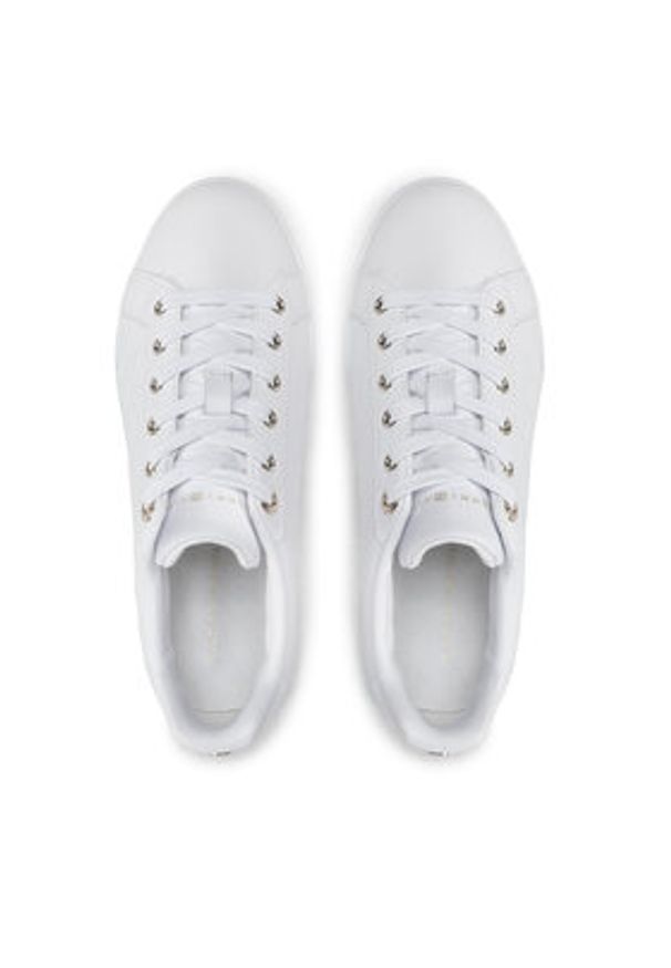 TOMMY HILFIGER - Tommy Hilfiger Sneakersy Embossed Monogram Sneaker FW0FW06735 Biały. Kolor: biały. Materiał: skóra