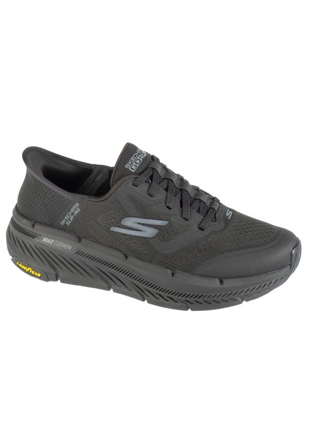 skechers - Buty do chodzenia męskie Skechers Slip ins Go Walk Flex Hands Up. Kolor: czarny. Materiał: tkanina, materiał. Szerokość cholewki: normalna. Sport: turystyka piesza