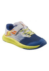 Buty do tenisa dziecięce Babolat Pulsion Kid 21 All Court. Kolor: niebieski, wielokolorowy, żółty. Materiał: syntetyk, materiał. Sport: tenis