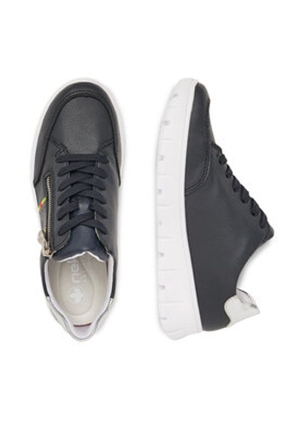 Rieker Sneakersy N1313-14 Granatowy. Kolor: niebieski. Materiał: skóra