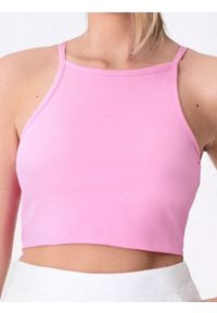 Sinsay - Crop top na ramiączkach - różowy. Kolor: różowy. Długość rękawa: na ramiączkach