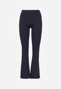Renee - Granatowe Legginsy Dzwony High Waist Orruvana. Okazja: na spacer. Stan: podwyższony. Kolor: niebieski. Długość: krótkie. Styl: sportowy #4