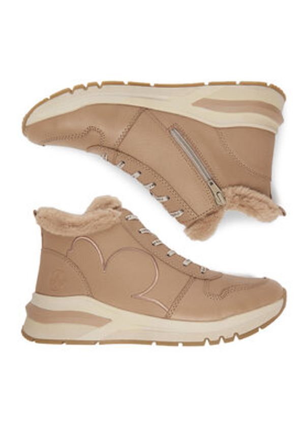 Rieker Trzewiki CEO-M6606-20 Beżowy. Kolor: beżowy. Materiał: skóra